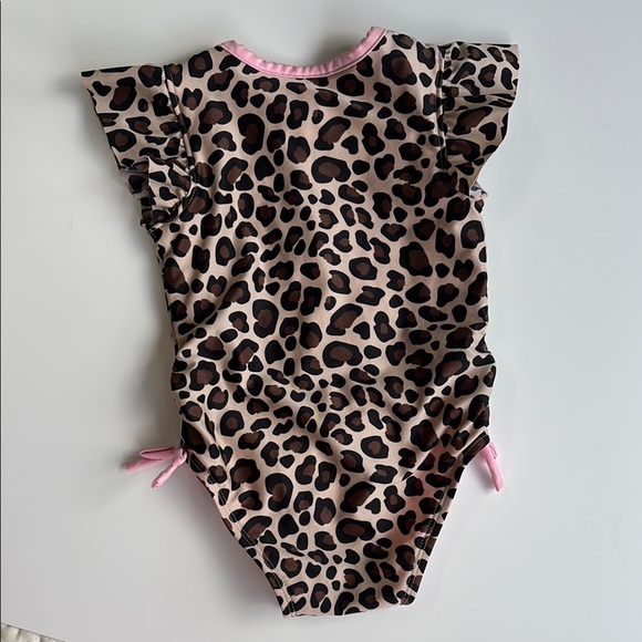 Cat & Jack Leopard Animal Print Baby 18M Swimsuit with Pink Accents One Piece - Picture 2 of 4